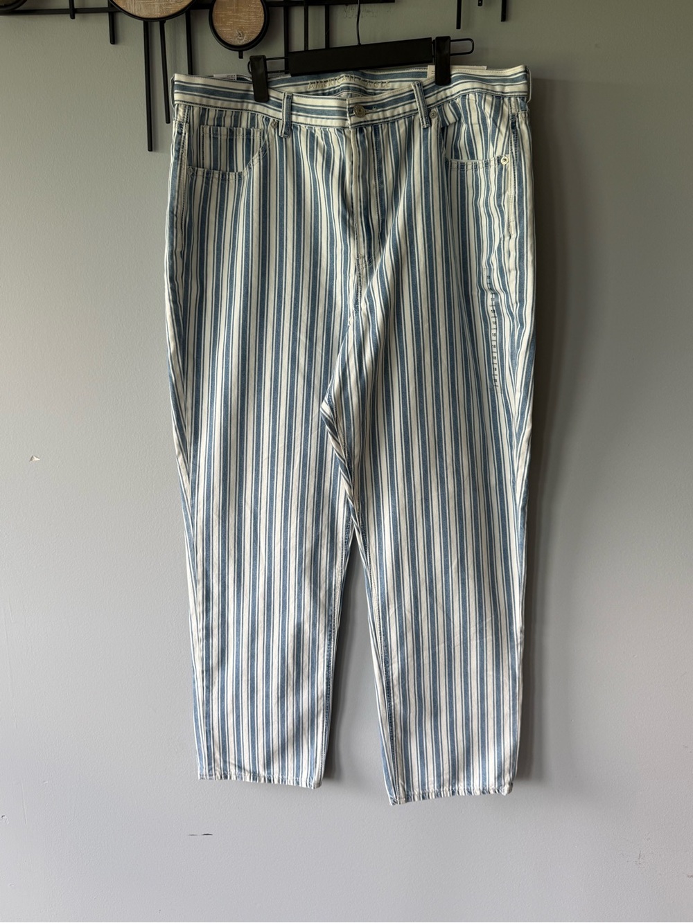 American Eagle Outfitters Blue and White Striped jeans  18L